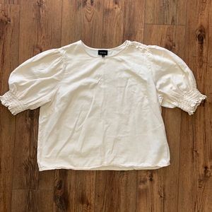 Cream-colored Blouse with Balloon sleeves